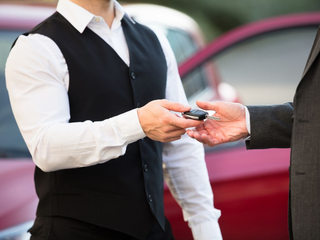 Handing over the keys to the Valet driver