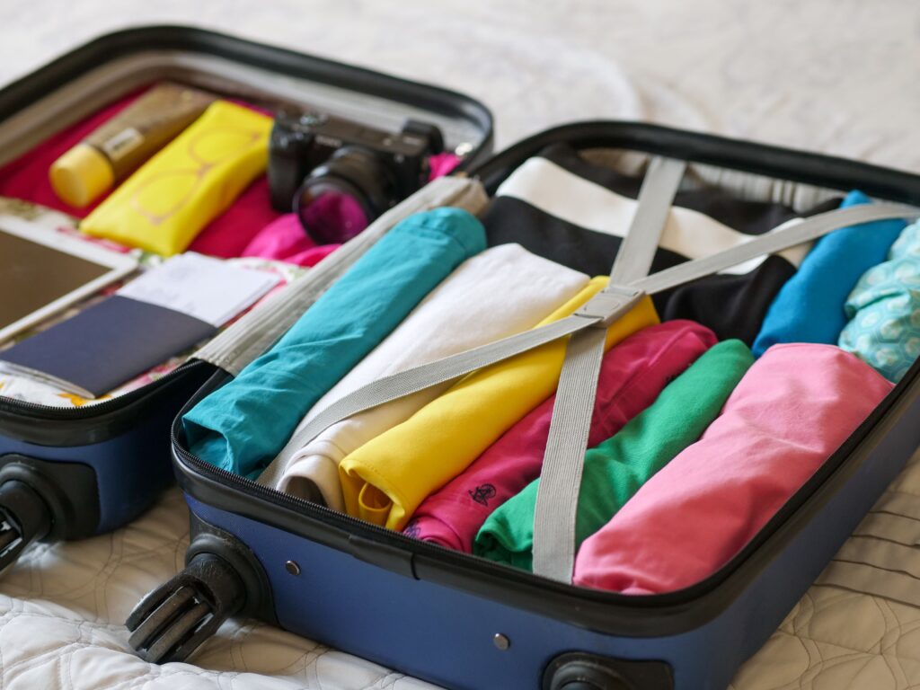 Bagaglio a mano organizzato per volo con bambini